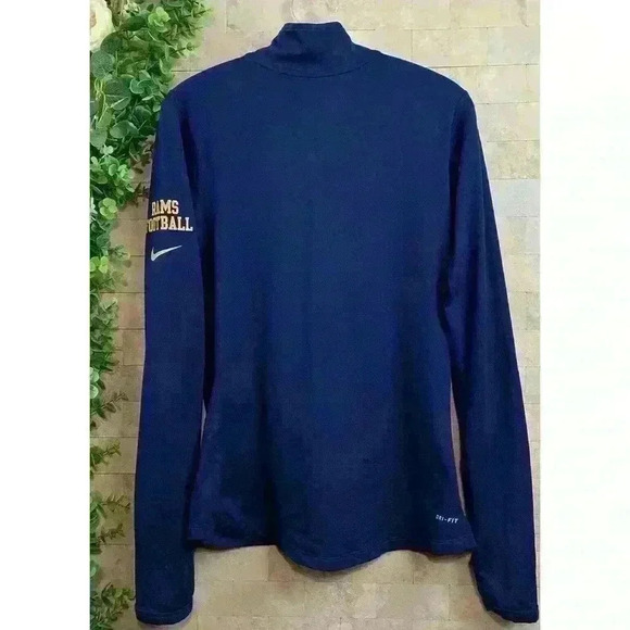 Los Angeles LA Rams Track Jacket Nike Dri Fit NFL 1/4 Zip Blue Yellow Size M - Picture 2 of 7